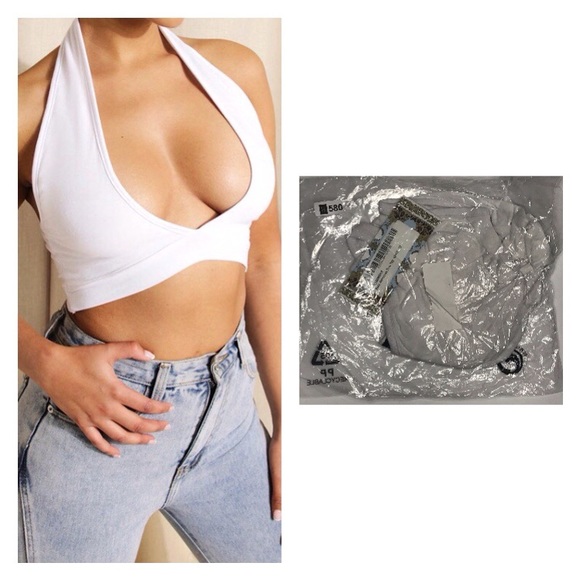 Basic halterneck crop top - Picture 1 of 6